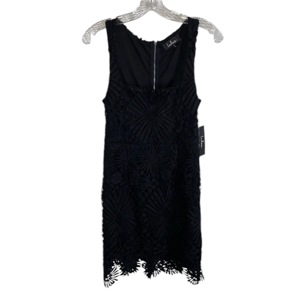 LULU’S NWT BLACK LACE OVERLAY SQUARE NECK MINI DRESS SIZE SMALL